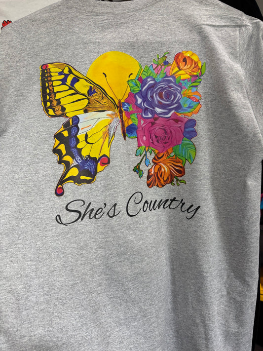 BUTTERFLY ROSES TSHIRT SM-XL