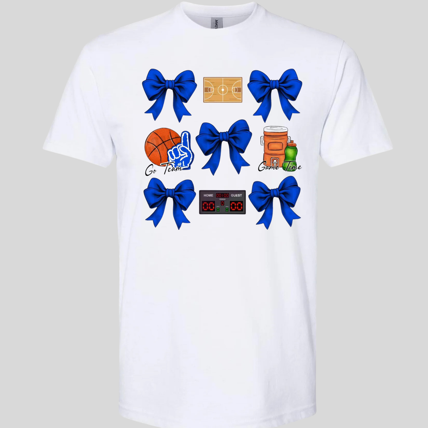 BASKETBALL BLUE BOW